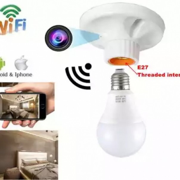 Camera quay lén ngụy trang đui bóng đèn kết nối wifi
